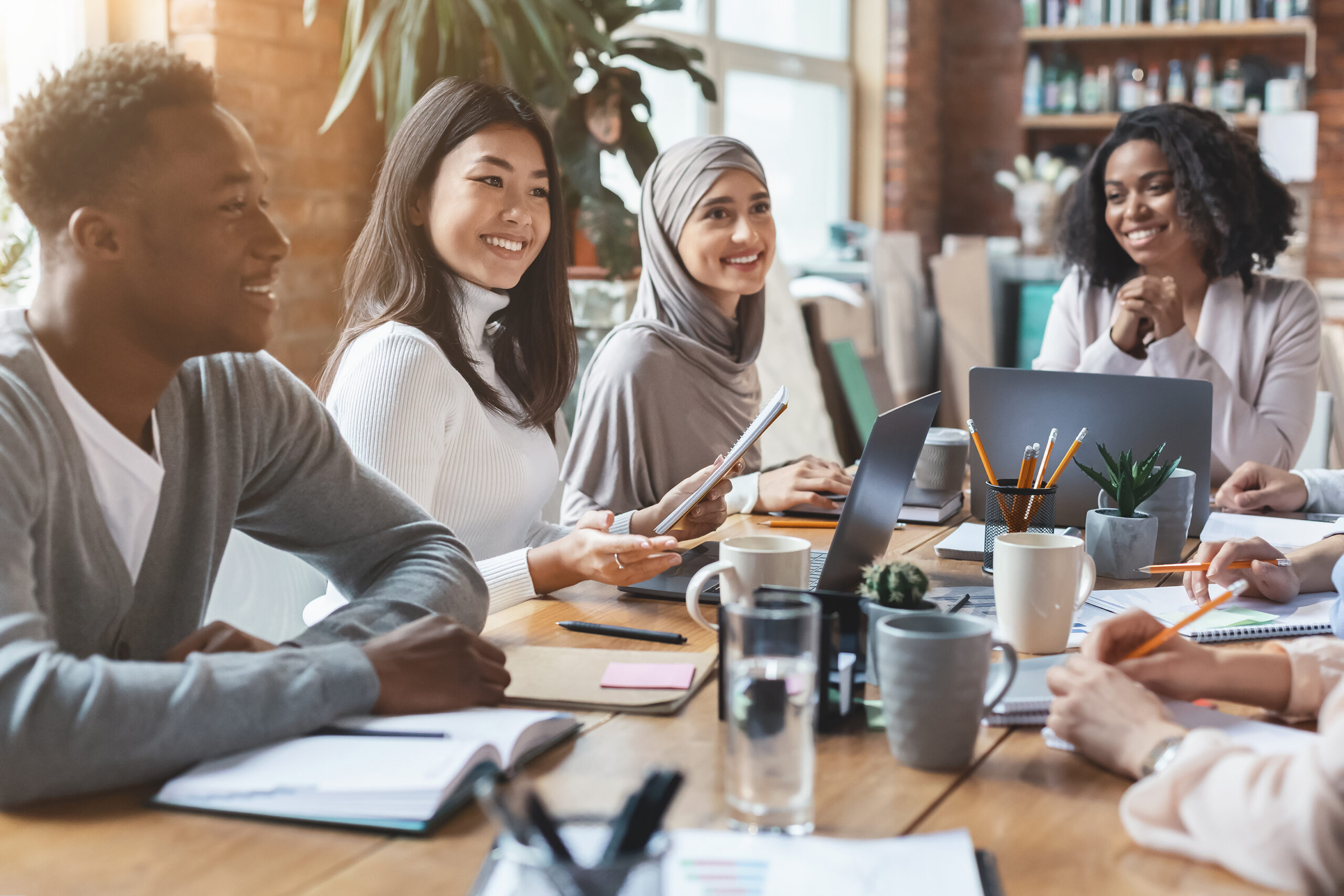 New graduates at a marketing internship